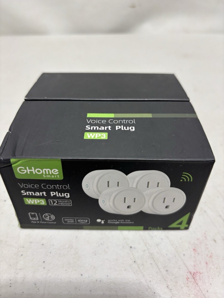Ghome Smart Voice Control Smart Plug WP3 White 4 Pack
