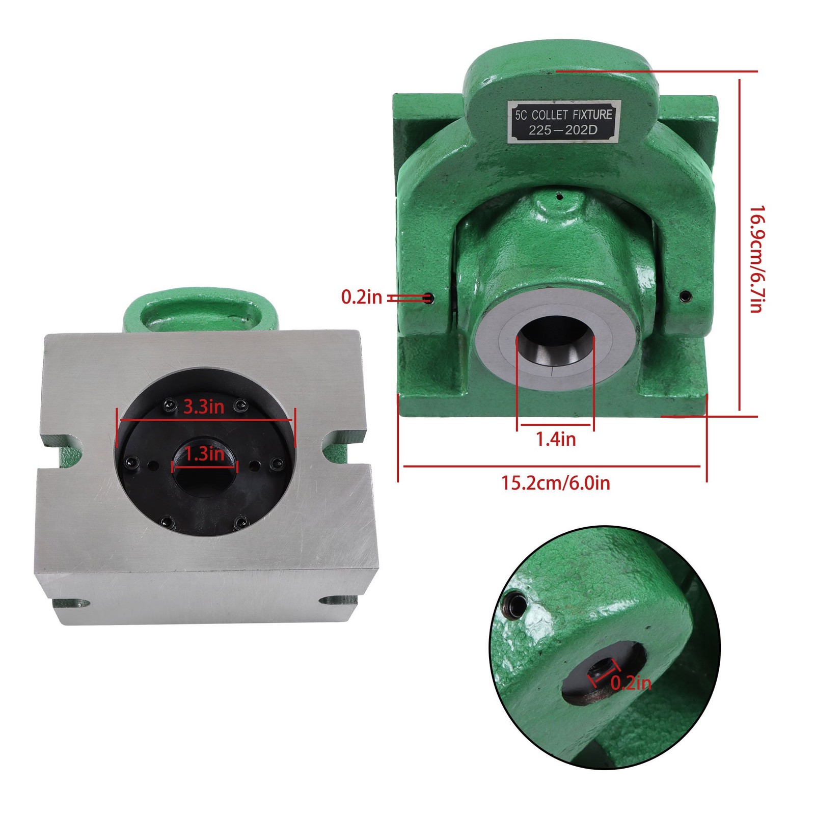 Heavy Duty 5C Collet Fixture Dead Length Chuck Fixture Vertical Horizontal Mill