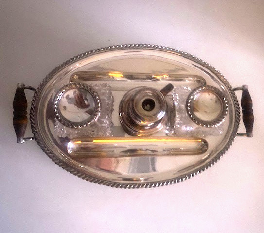 SUPERB RARE-GEORGE III OLD REAL SHEFFIELD PLATE INKSTAND c.1790-1810