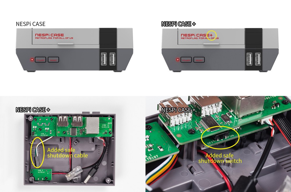 Retroflag NESPi Case Plus with Safe Shutdown for RetroPie Raspberry Pi 3/2 Model