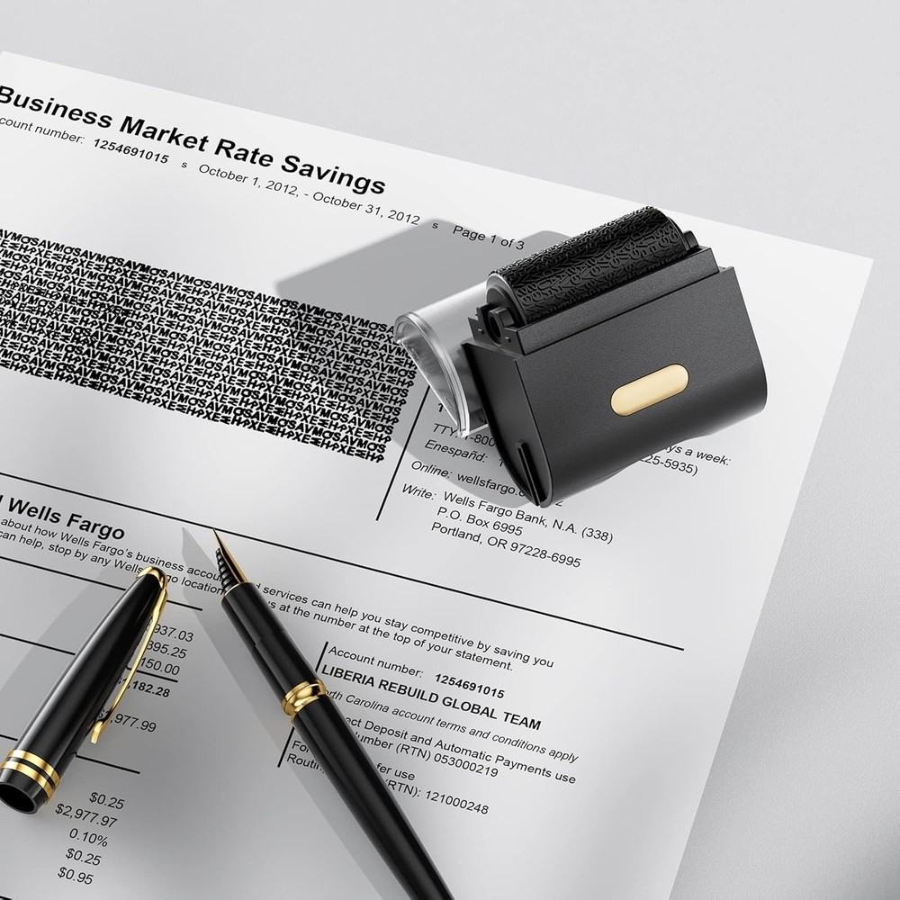 Privacy Confidential Roller Stamp Set, 10 Pack - Fast, Wide Coverage & Refills