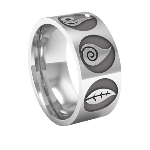 Solid 925 Sterling Silver Element Ring Fire Water Earth Air Symbols For Her