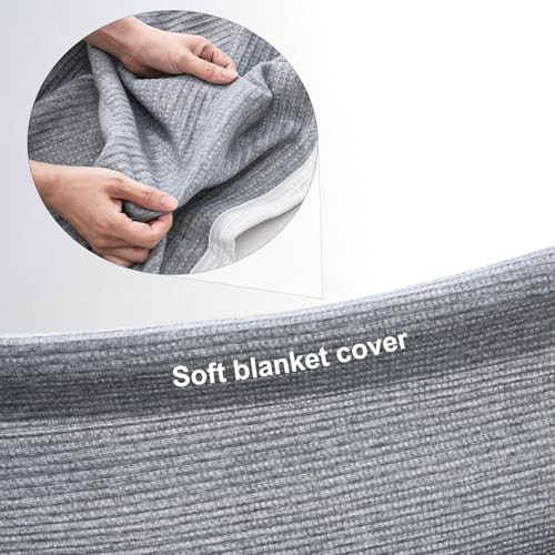 Soft Microfiber Double-Sided Blanket, Bicolourable, Breathable, 80 x Grey-white