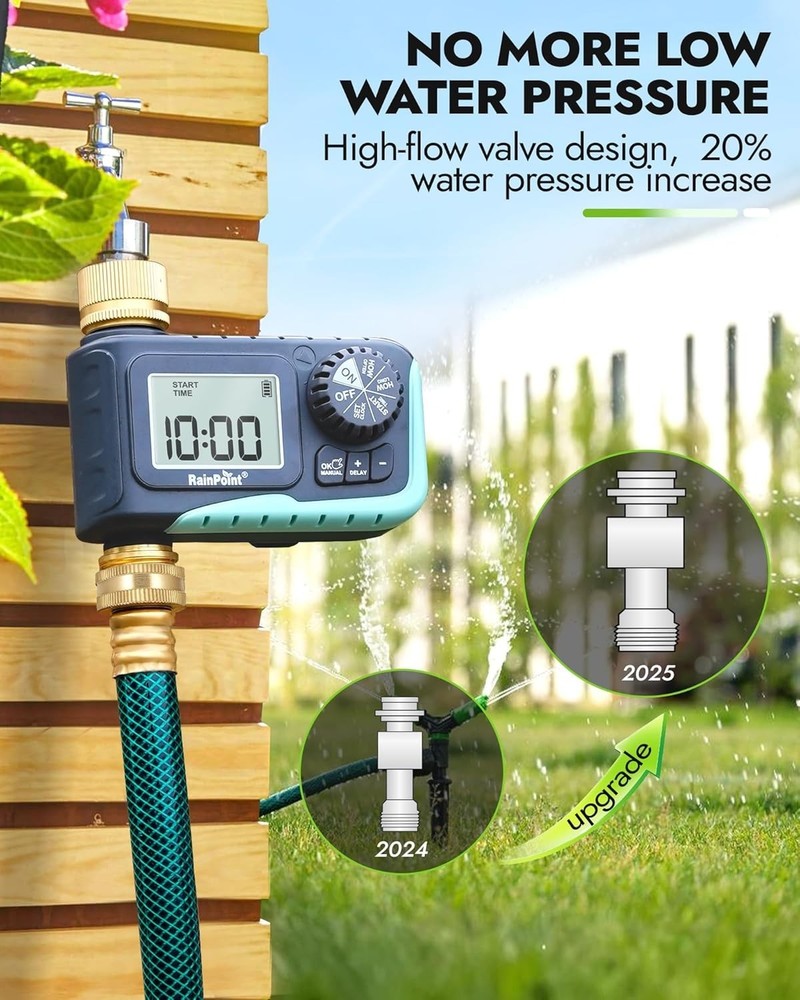 Multi-Scene Programmable Sprinkler Timer with Brass Construction for Outdoor Use
