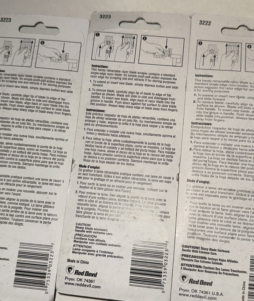 (10) RED DEVIL Razor Blade Scraper tool lot -each Includes 5 Razor Blades