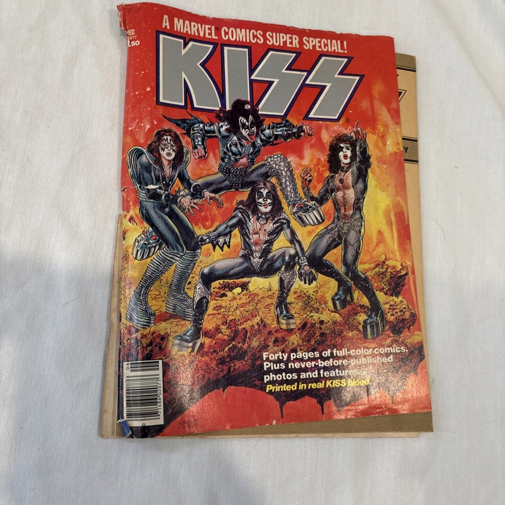 1977 & 1978 Kiss Marvel Comics Super Special Comic Book With Poster Centerfold ￼