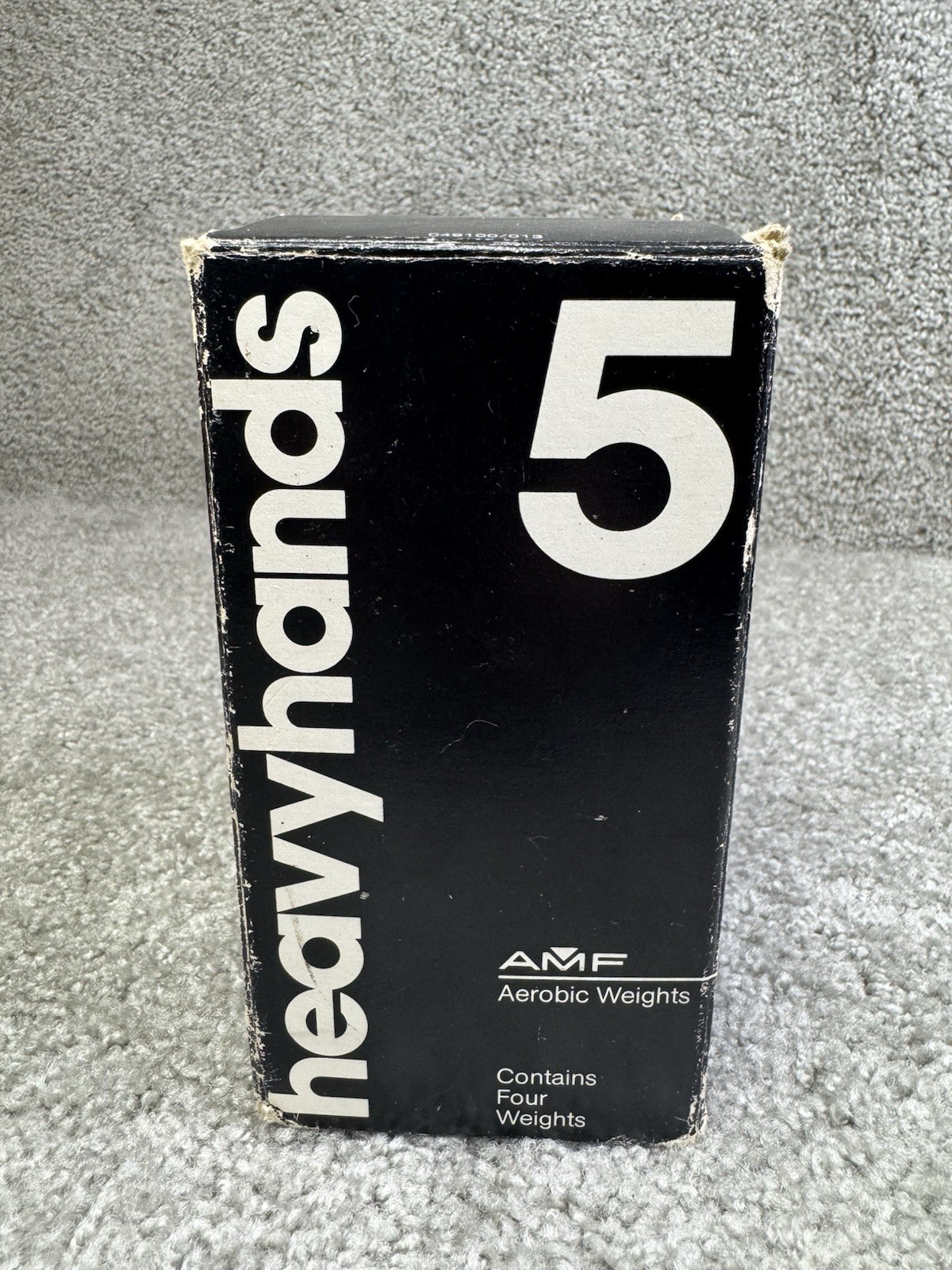 Vintage AMF Heavyhands 5 lbs Aerobic Weights Set of 4 Black USA w/ Box
