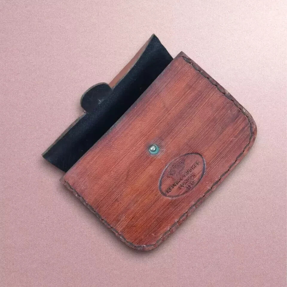 Vintage Leather Pouch with Button Closure for Binoculars Rustic Handcrafted Gift