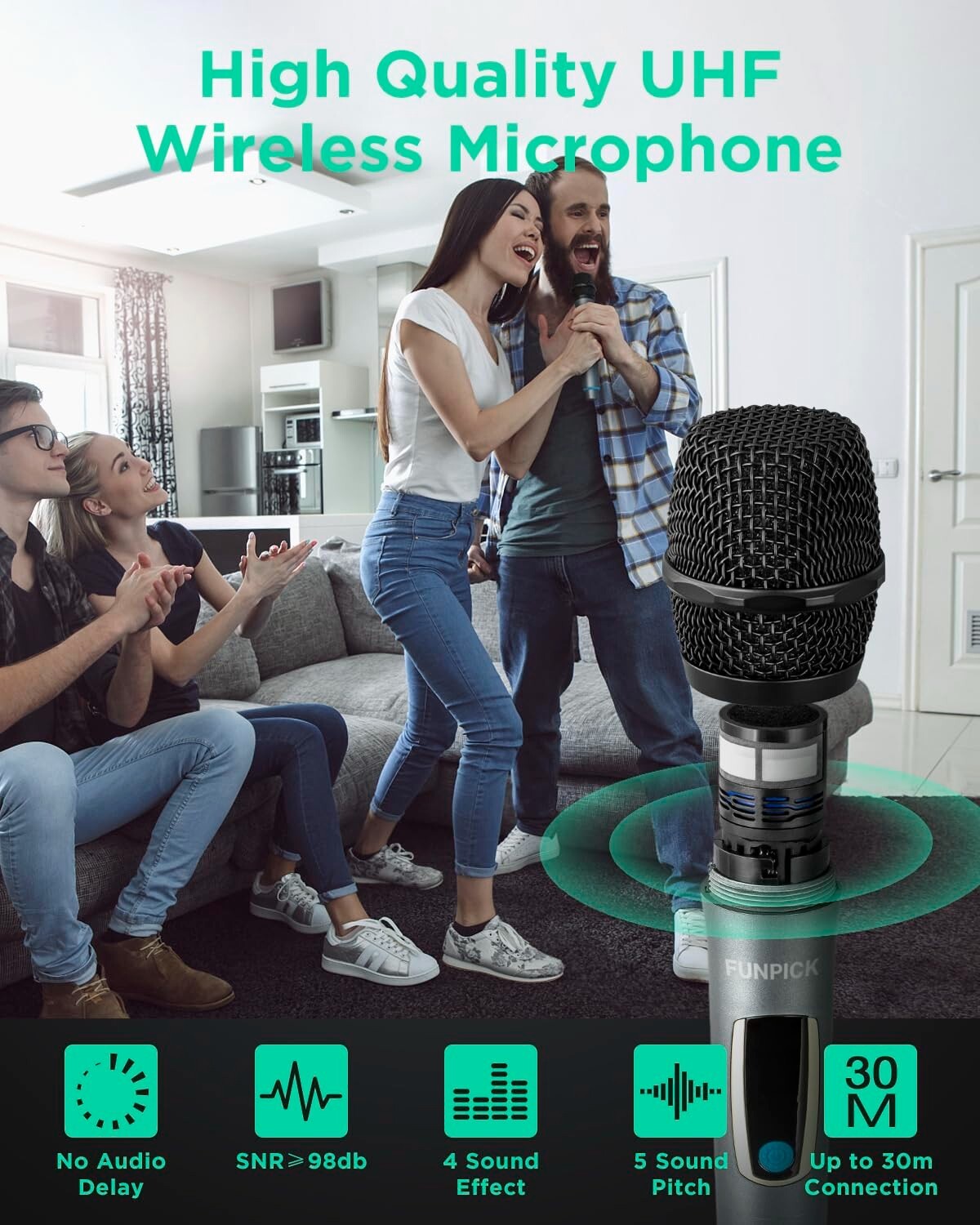 Karaoke Machine with 2 Microphones, Bluetooth Dual-10 Karaoke Speaker
