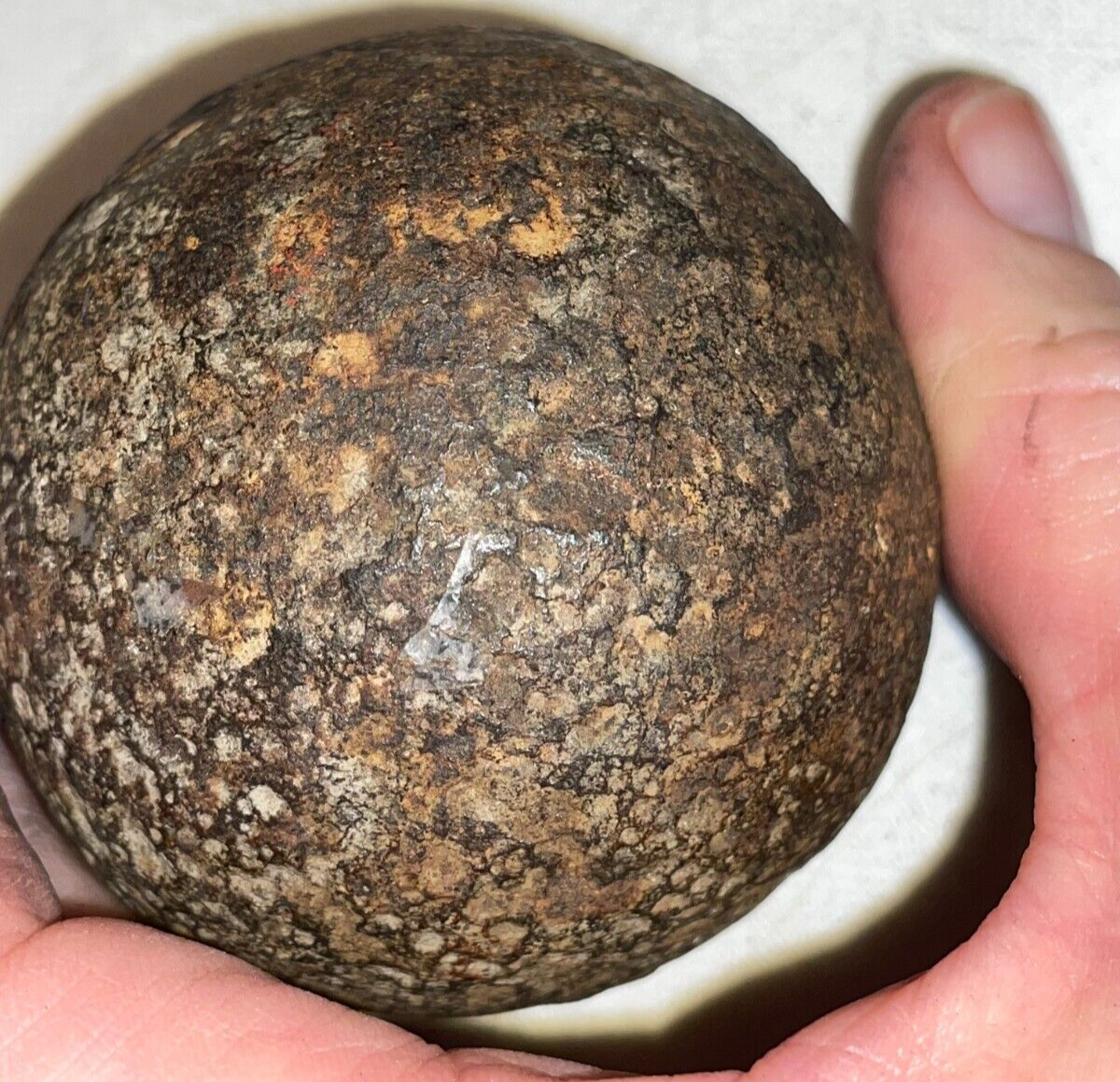 Antique Cannonball 2 5/8" Diameter 2 Pounds 6.8 Ounces