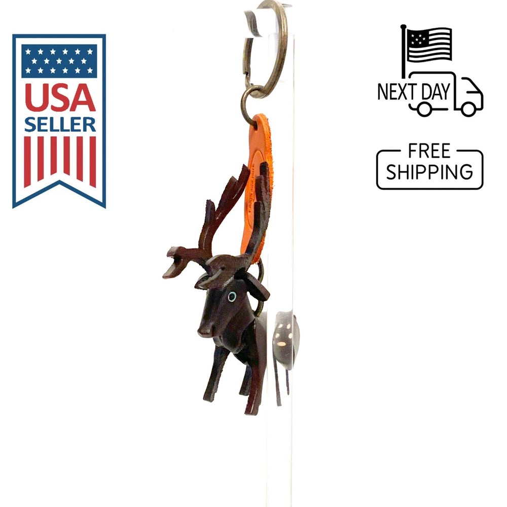 Sika Deer (Brown) Handmade Leather Keyring