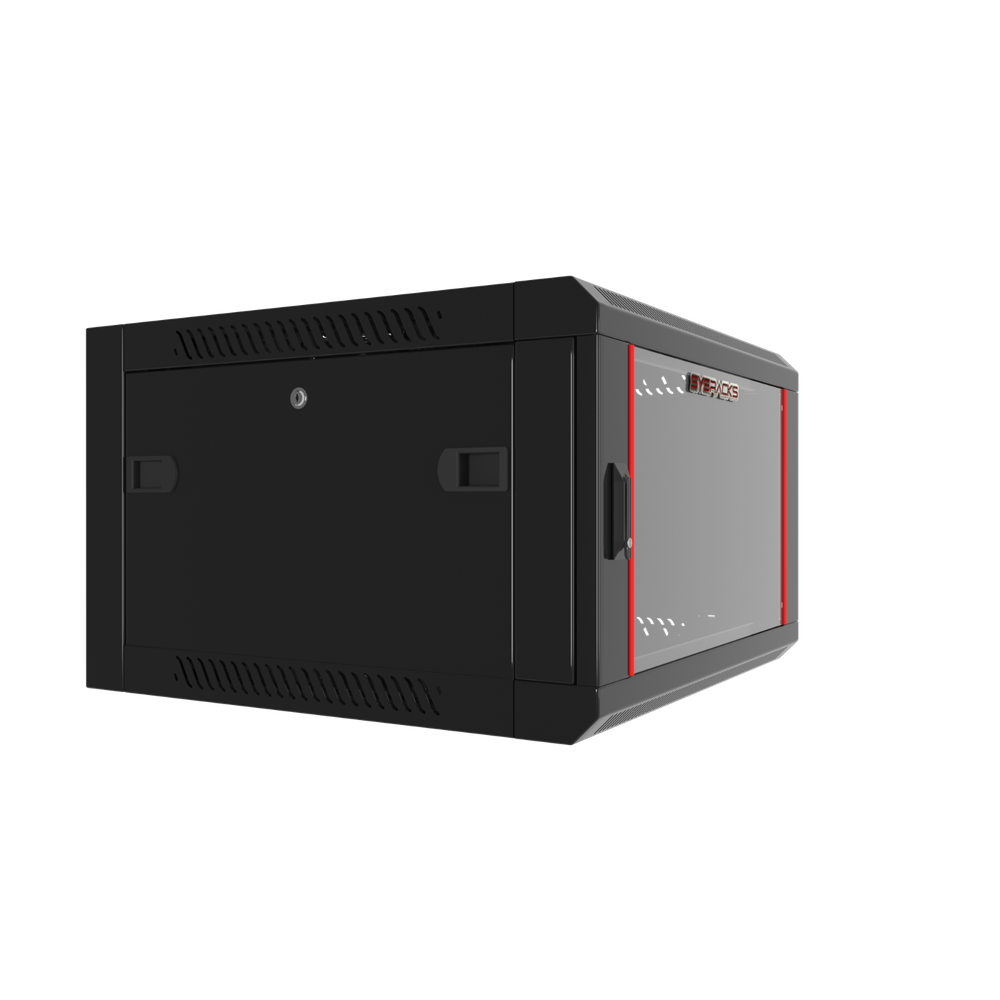 Server Rack 6U Wall Mount Cabinet Locking Networking Data Enclosure Glass Door