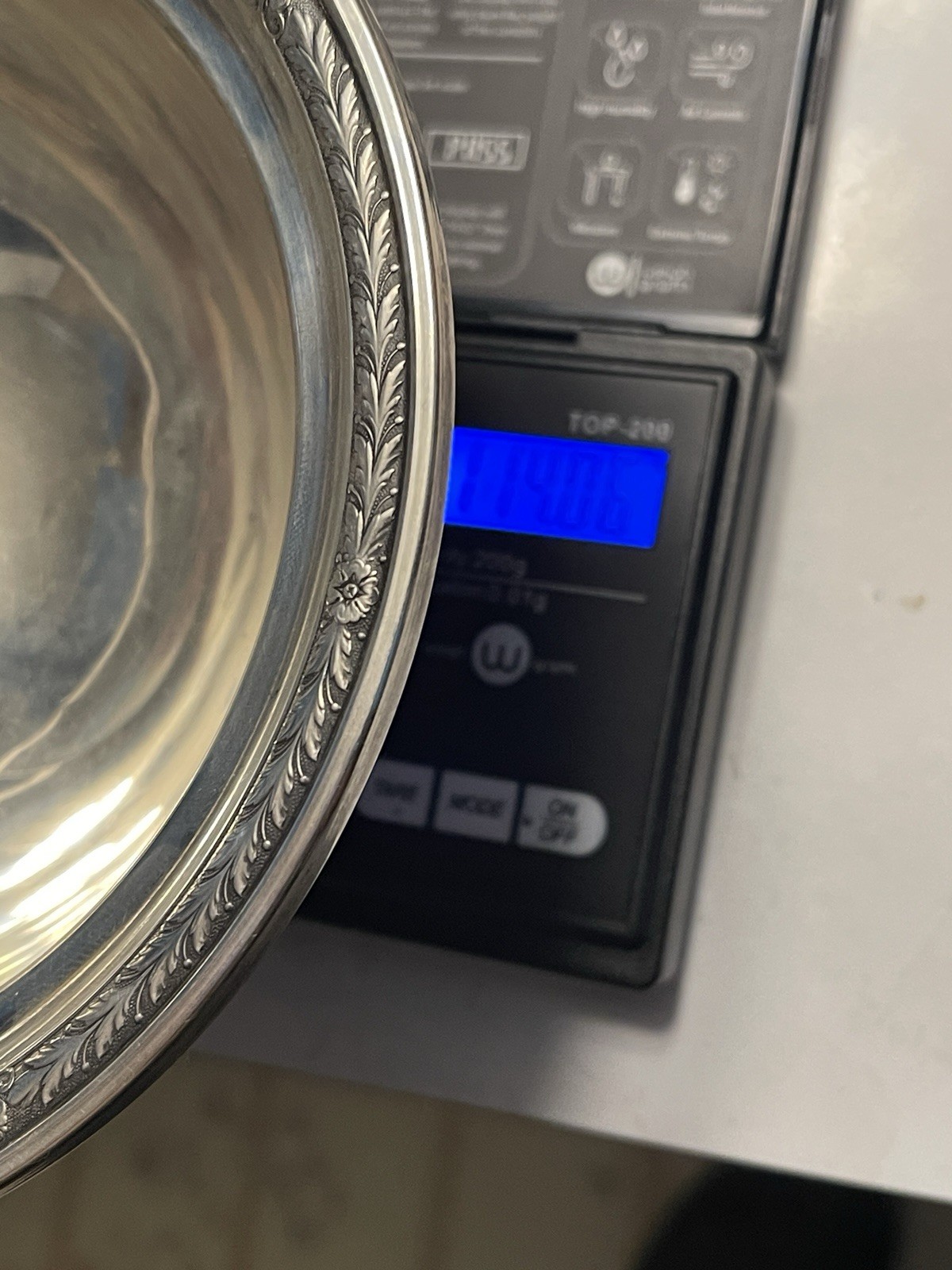 Vintage International Sterling 114 Grams Silver Footed Bowl Dish Rim Decoration