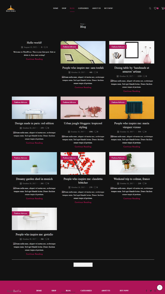 Decora - WordPress Site Theme | Shop & Blog Theme | FREE HOSTING+FREE INSTALL..