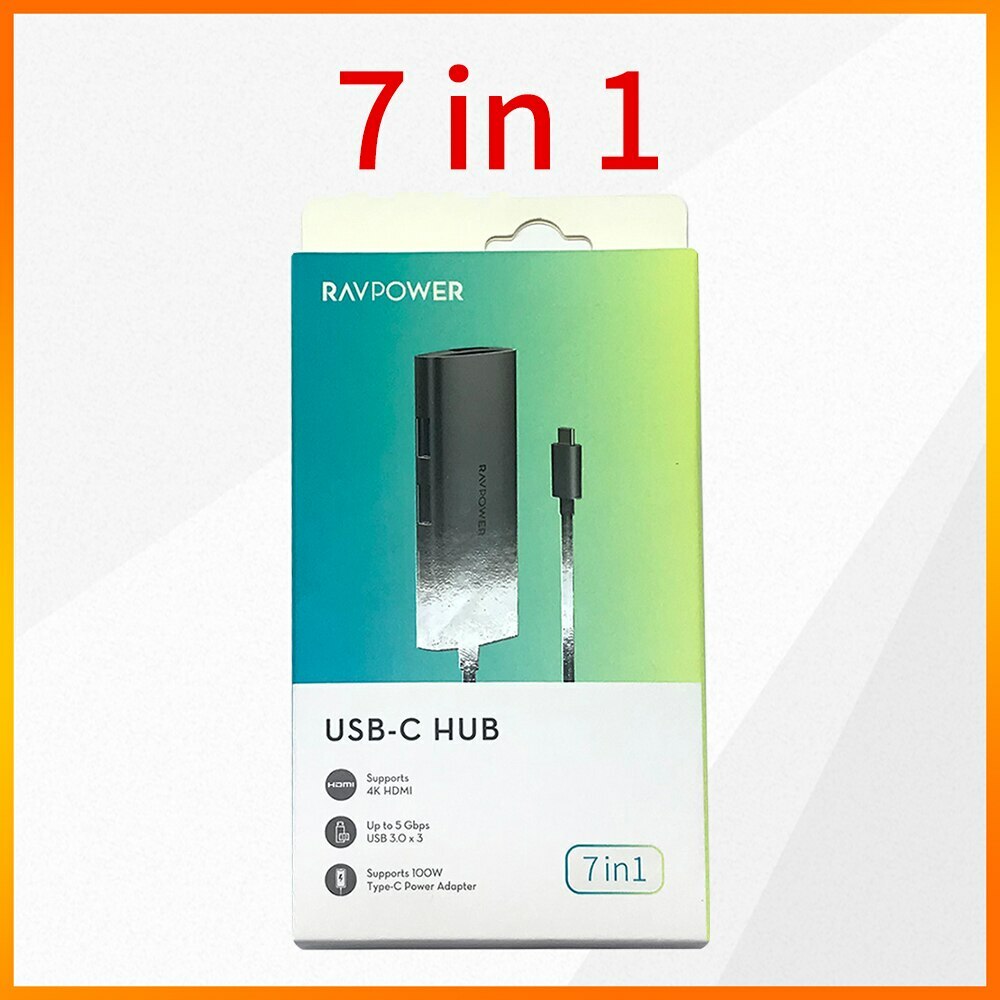 7 in 1 Docking Station USB C With Power 100W Multi-function Converter Adapter