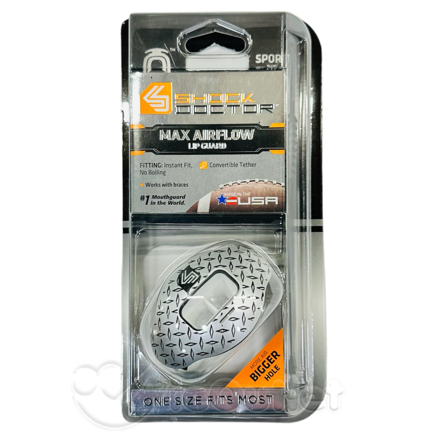 NEW Shock Doctor MAX AIRFLOW Lip Guard Insta-Fit Convertible Adult Mouthguard