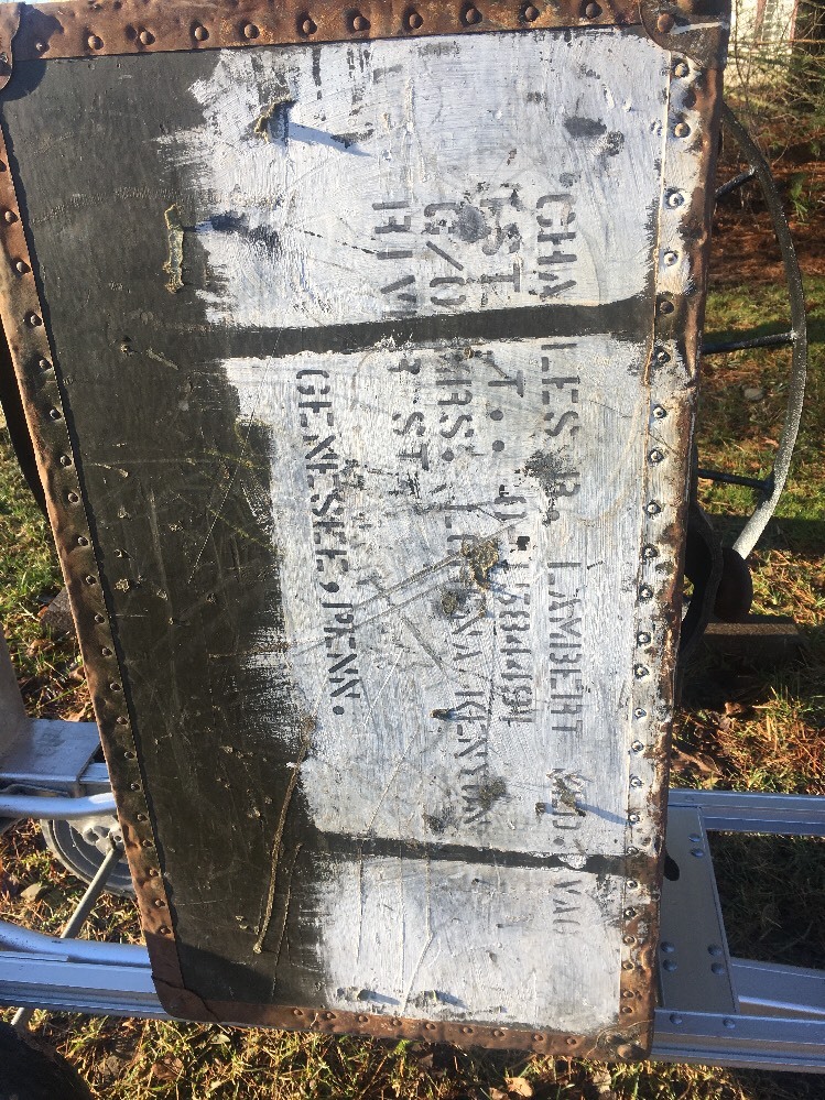 Lambert VTG Military World War II 2 Foot Locker Trunk Army Oakland CA Genesee PA