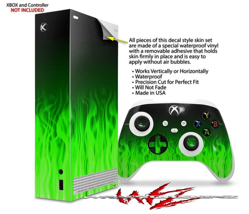 Skins XBOX Series S Console Controller Fire Green
