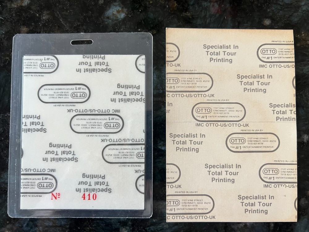 Ace Frehley Backstage Pass Combo #410 KISS Spaceman Frehley's Comet OTTO 1987