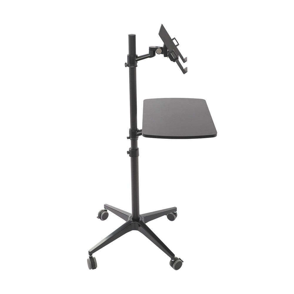 Portable Rolling Laptop Floor Standing Table Mobile Workstation Adjustable Hight