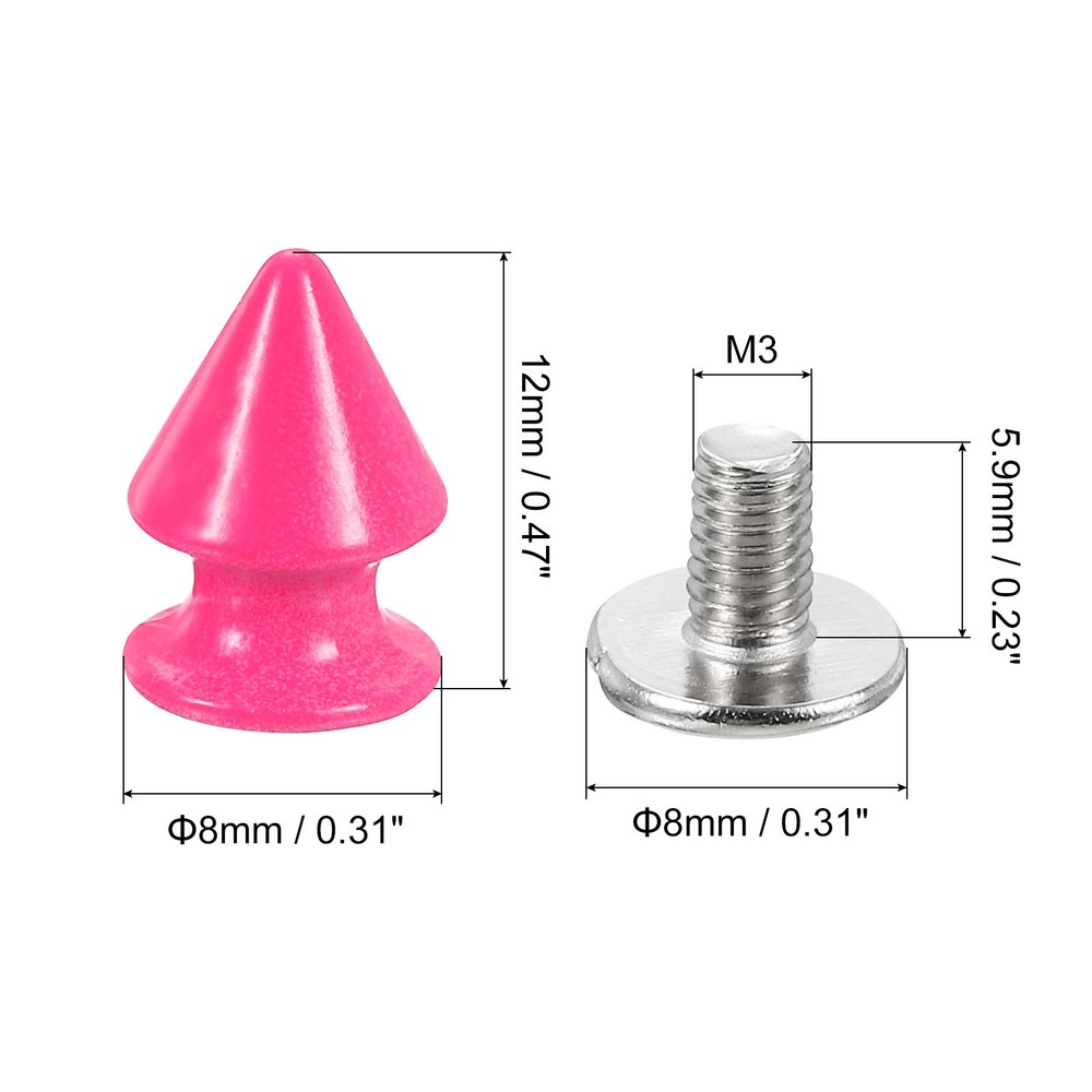 20Sets Cone Spike Stud Rivet,12mm Tree Studs and Spikes Phosphor