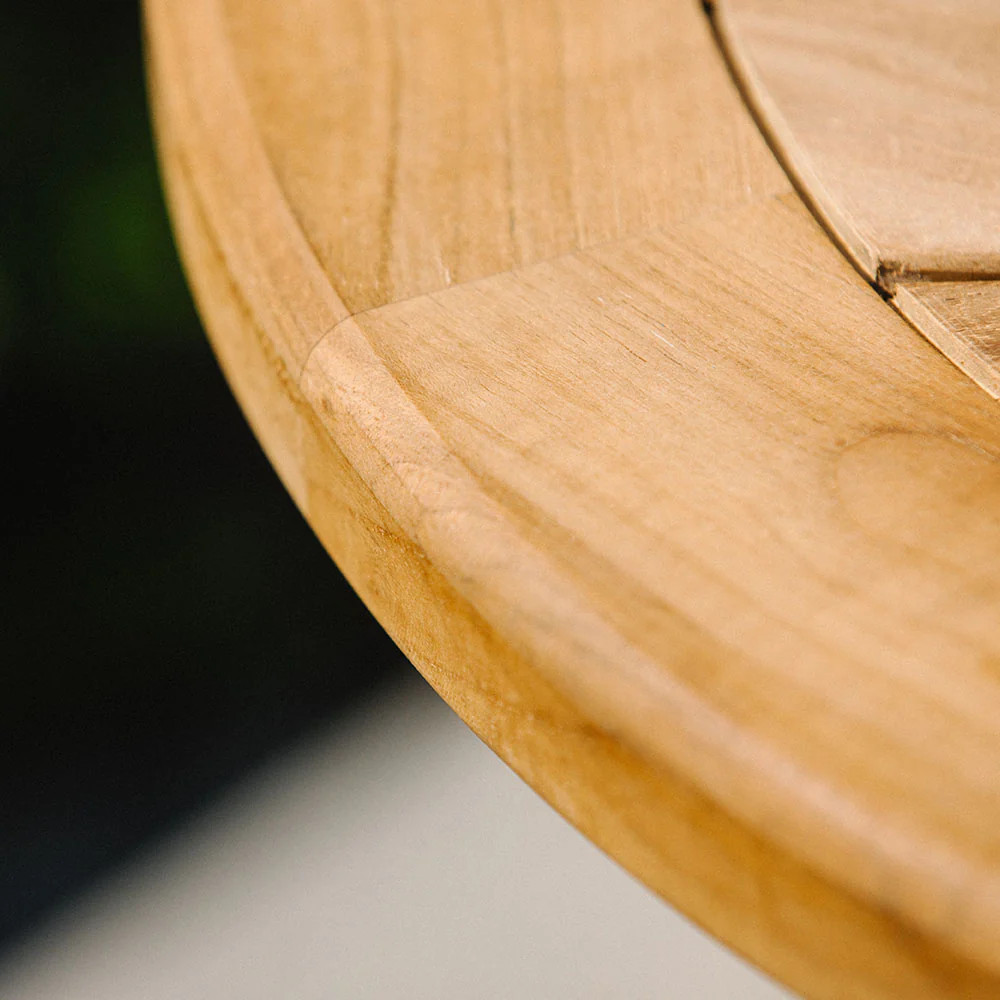 Ash & Ember Grade A Teak Round End Table, 19.7" Diameter, Accent Side Table