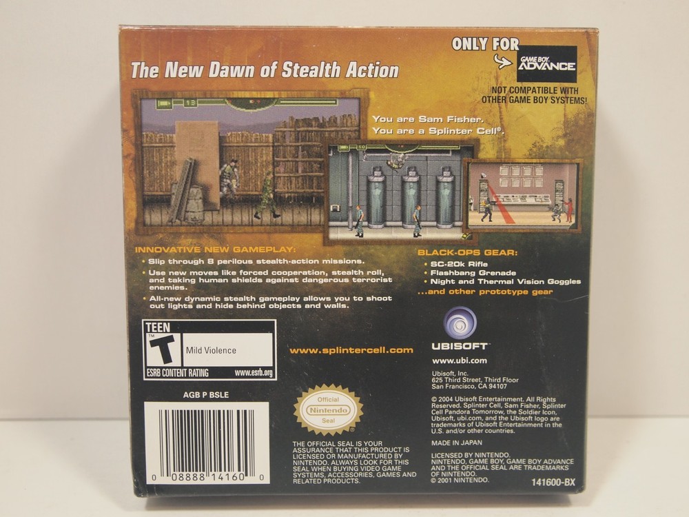 Splinter Cell Pandora Tomorrow (Game Boy Advance | GBA) BOX MANUAL INSERTS ONLY