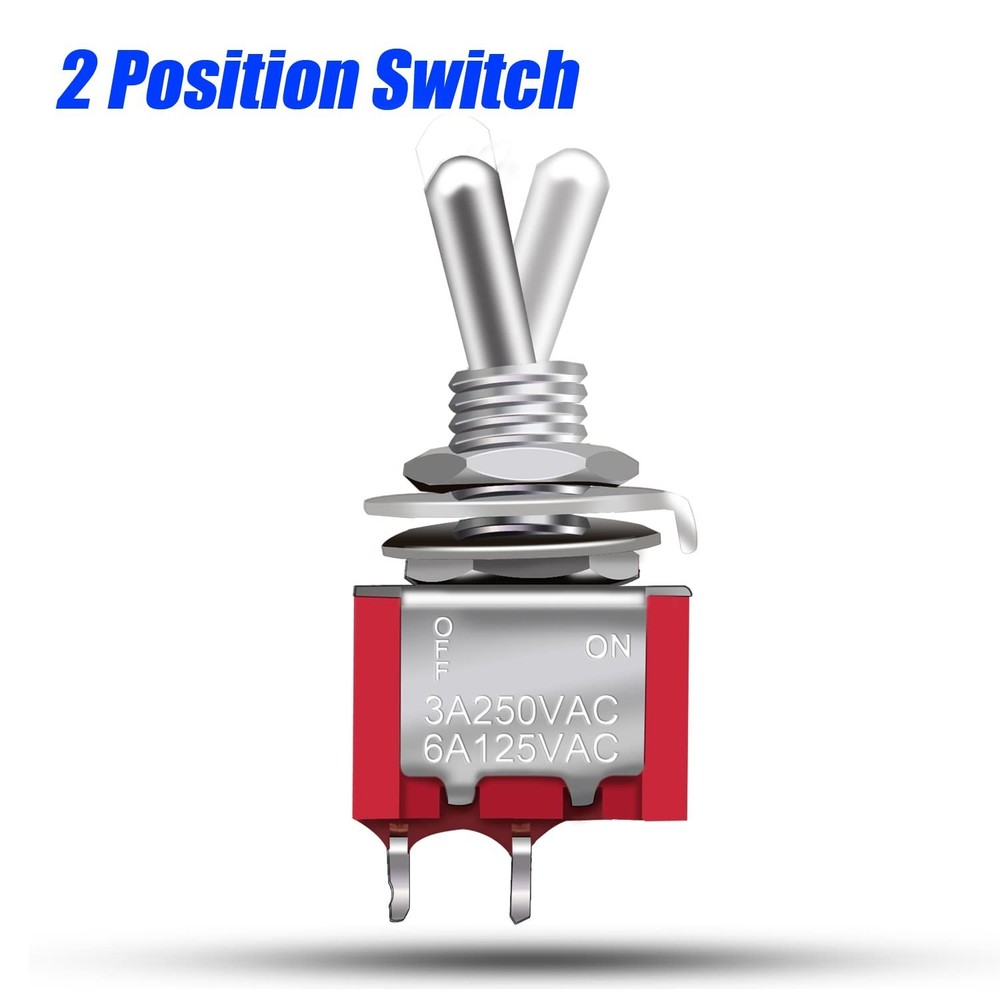8pcs SPST Mini Toggle Switch Miniature ON/Off Switch 2 Terminal 2 Position 6A...