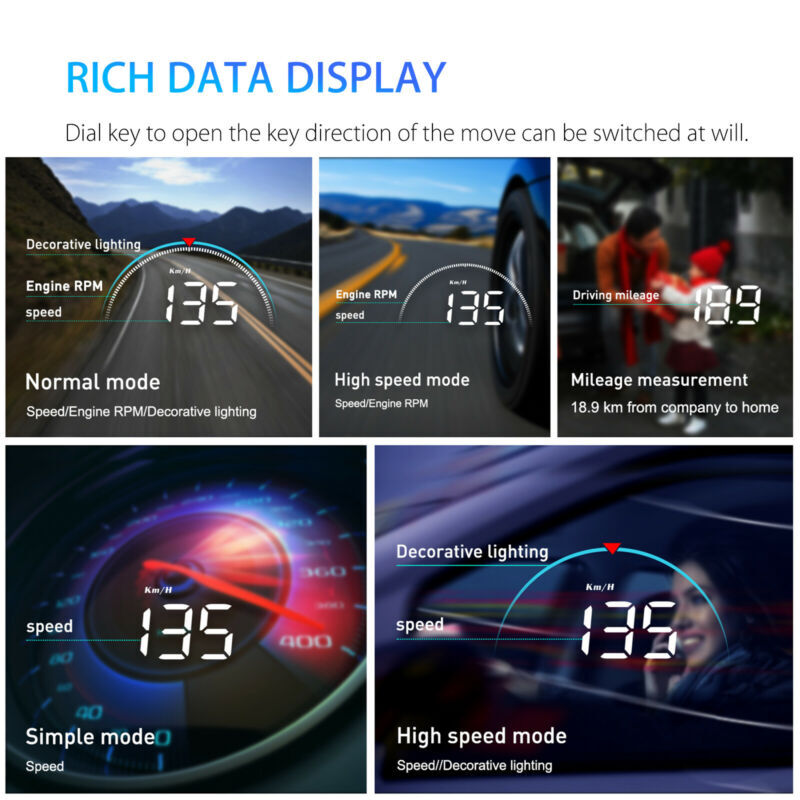 Car Digital Head Up Display HUD OBD2 Detect Clear Error Diagnosis Code M8