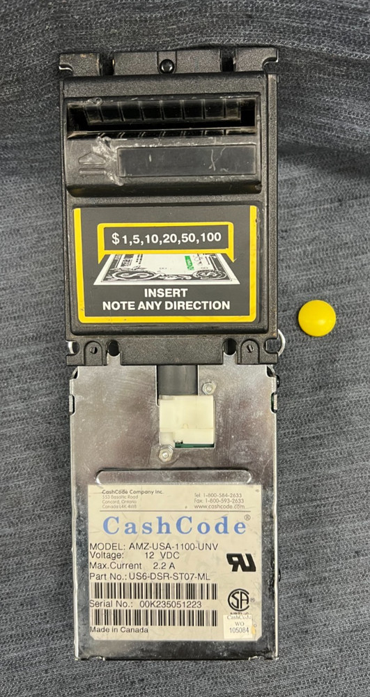CASHCODE US6-DSR-ST07-ML BILL VALIDATOR BACKLOAD 12VDC 2.2A