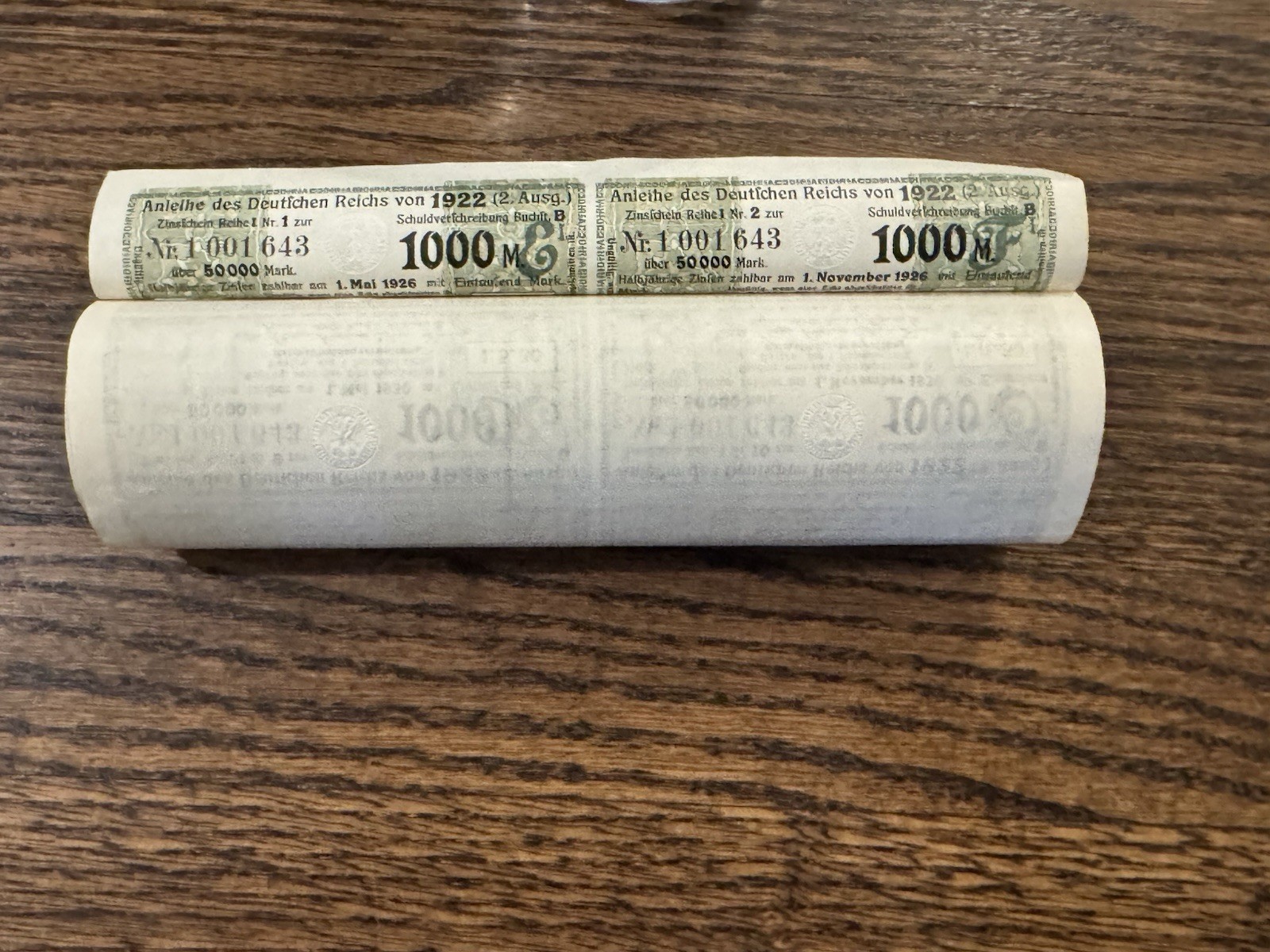 GERMANY Weimar Republic 1922 Berlin German Treasury Bond w/ Coupons 50,000 Mark