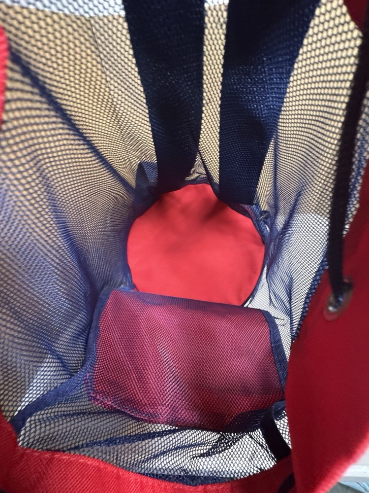 Kloanz Trout Insulated Drawstring Backpack Cooler Red Blue Adjustable Straps