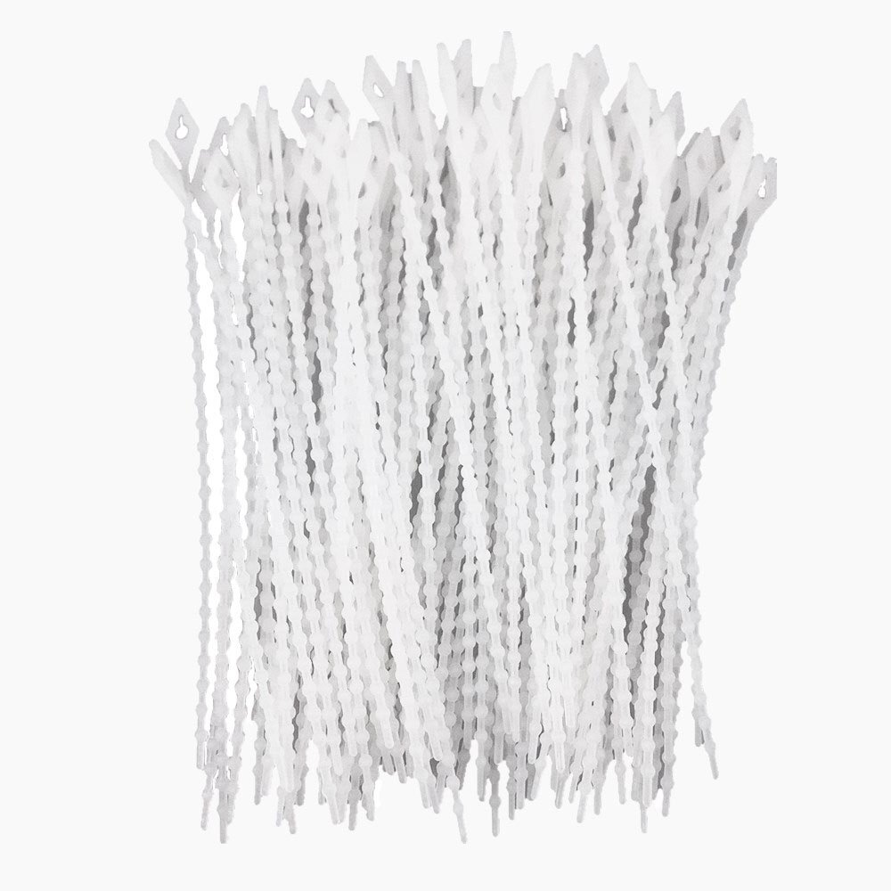 100pcs White Plastic Repeated Beads Cable Tie Twist Tie