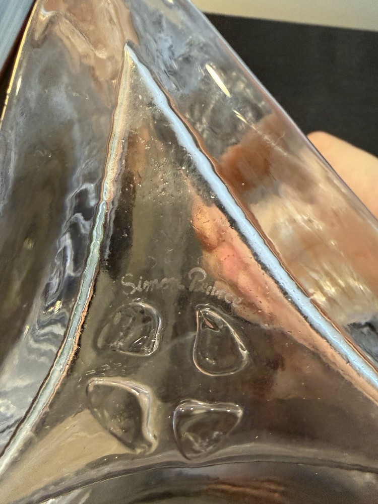 Simon Pearce Glass Vase - Stamped Triangle