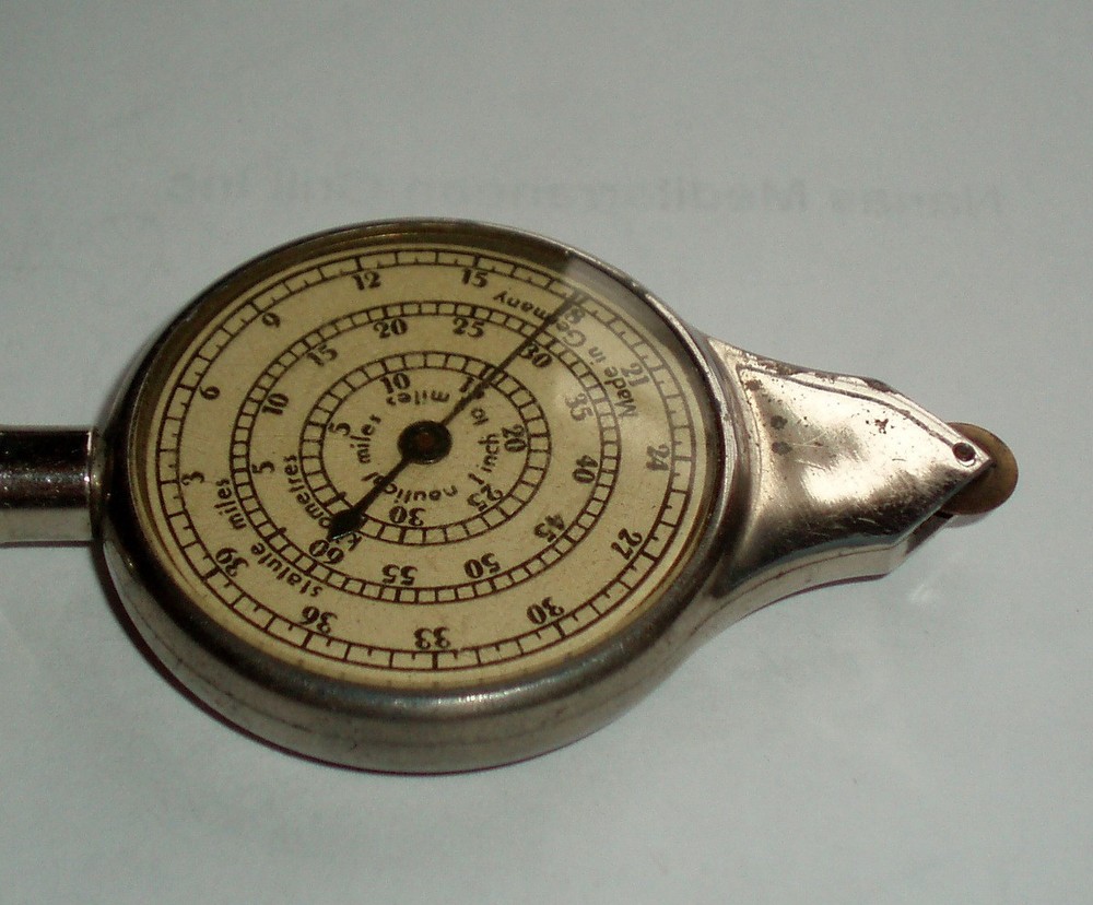 VINTAGE ANTIQUE GERMANY MAP READER NAUTICAL COMPASS MARITIME OPISOMETER TOOL
