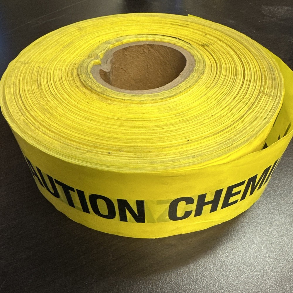 CAUTION CHEMICAL HAZARD - CAUTION TAPE Extra Big Roll 3” Wide