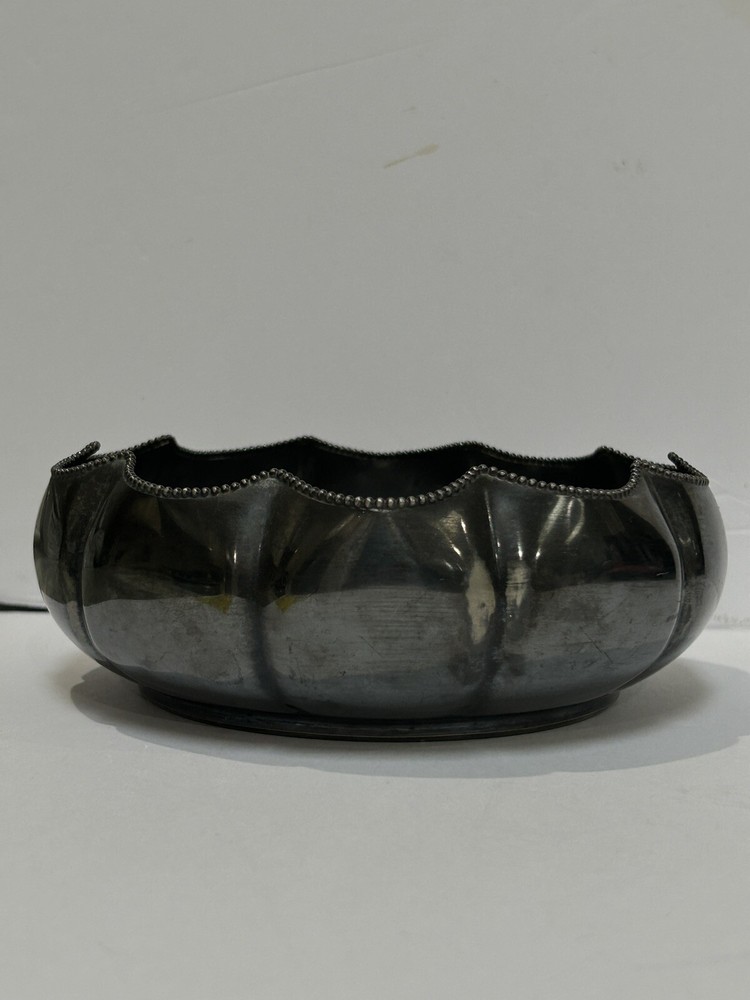 E. G. Webster & Son Quadruple Silver Plate Bowl, Server Antique Initials E.B