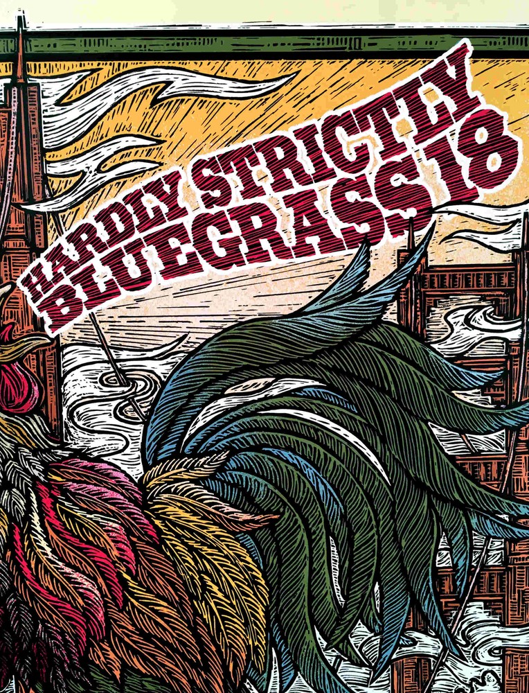 Hardly Strictly Bluegrass Poster 2018 Orig Signed Silkscreen Gary Houston w/COA