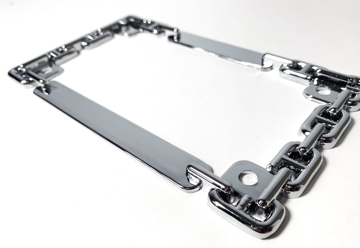 Chrome Metal Chain Motorcycle License Plate Tag Frame