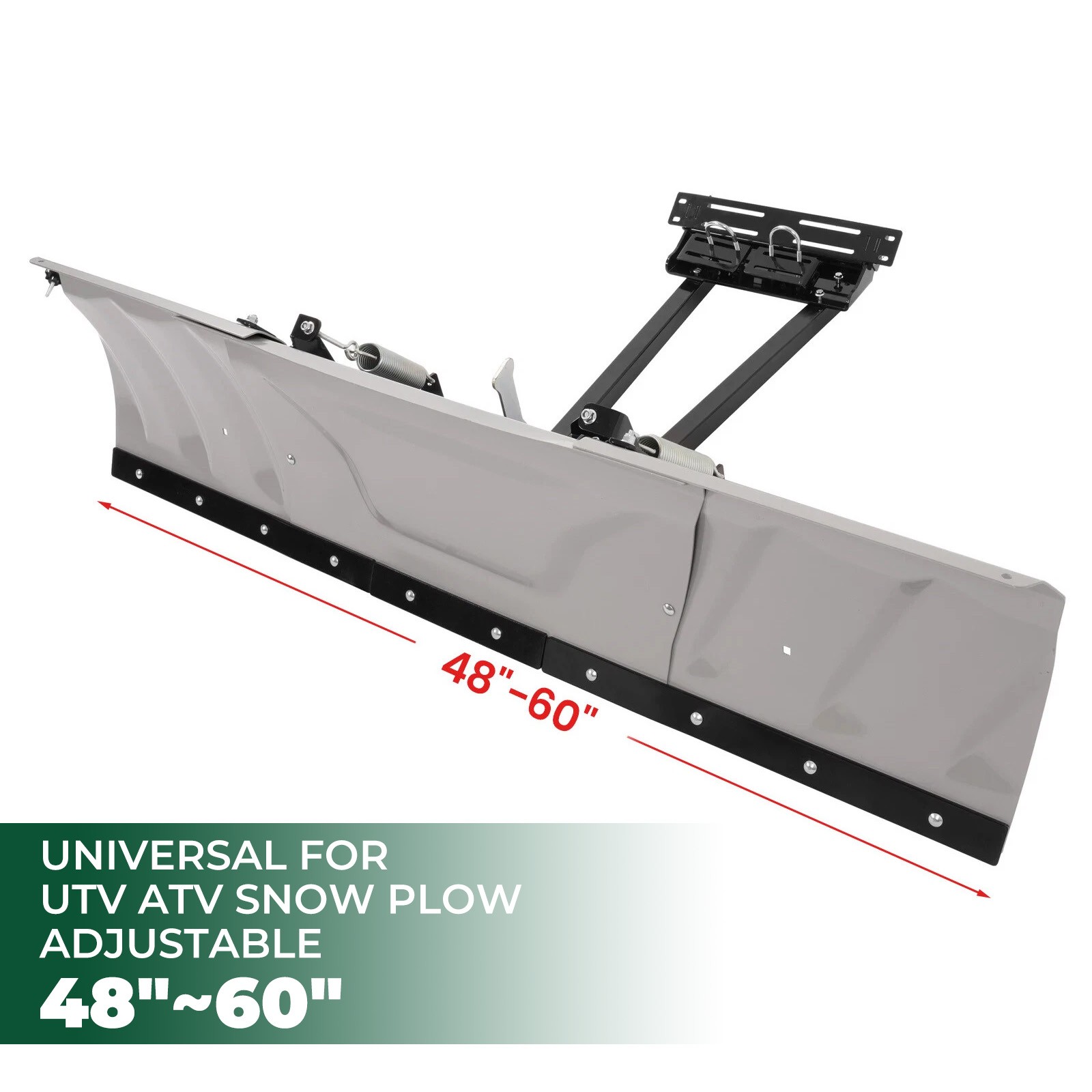 Adjustable Snow Plow Blade steel 48"- 60" Width Universal For UTV ATV W/Hardware