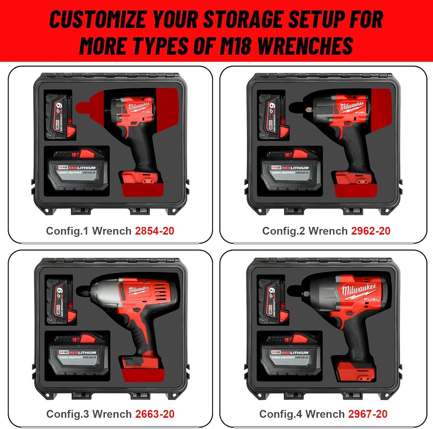 Hard Case For Milwaukee M18 Impact & Torque Wrench Waterproof Tool Box Case Only