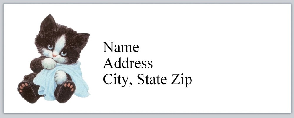 Personalized Address Labels Cute Little Cat (Bx 958)