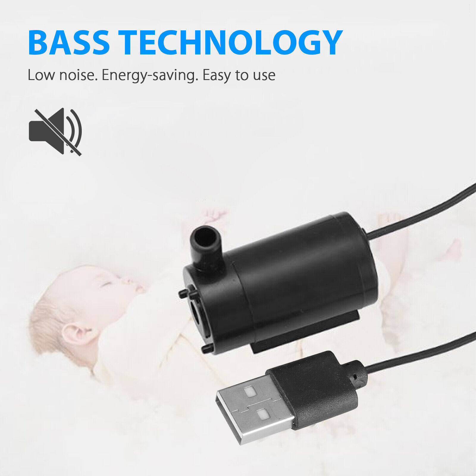 Water Pump Mini Mute Submersible USB 5V 1M Cable Garden Fountain Tool Fish Tank