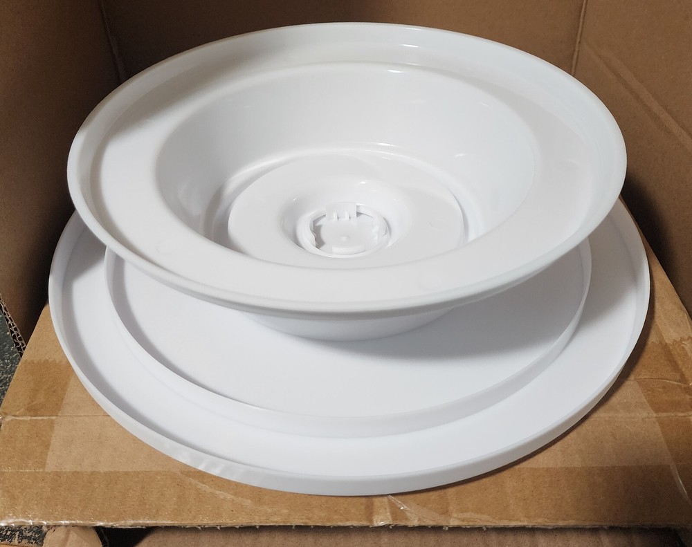 New White Plastic Cake Turntable Spinner Decorating Display Stand with Tools