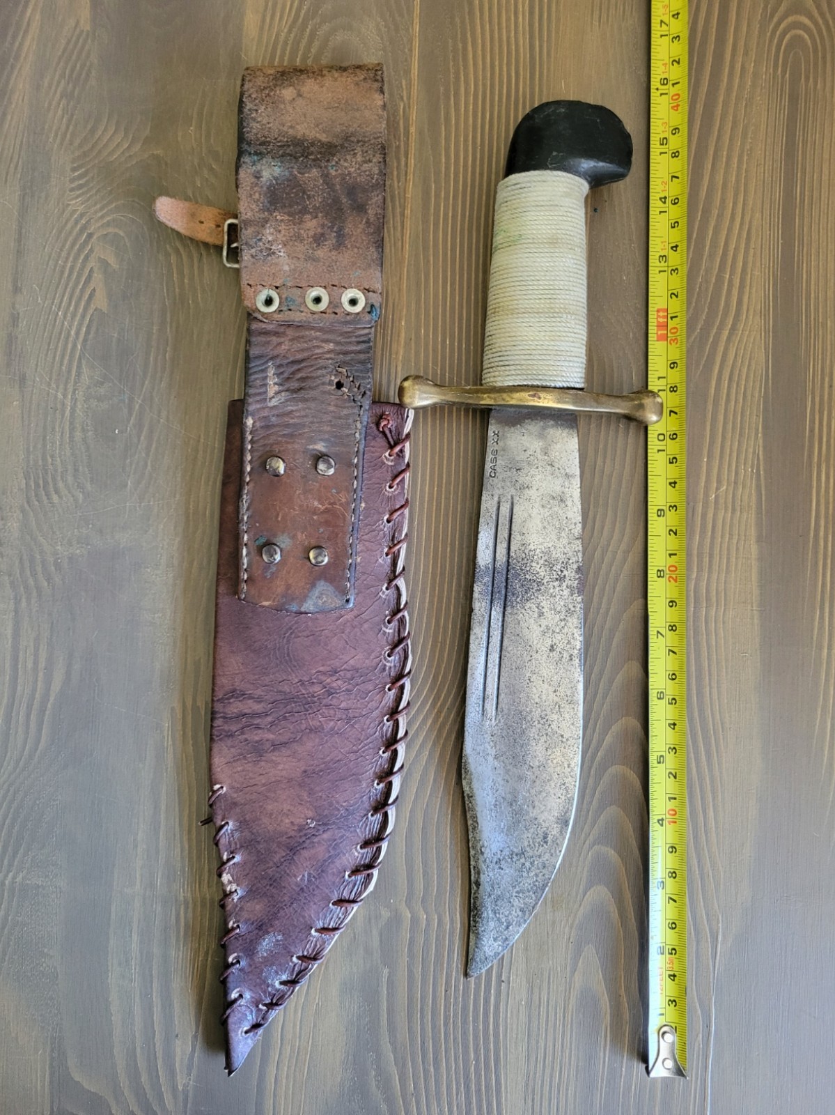 UNIQUE! WWII Case V-44 Bowie Knife w/Custom Sheath