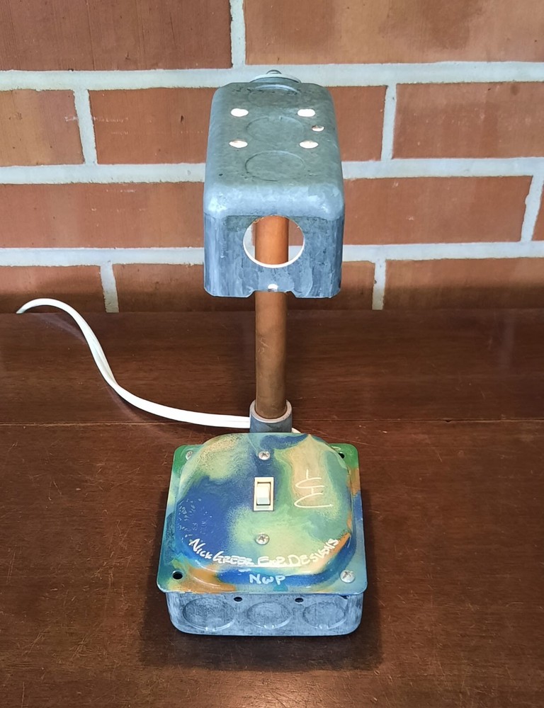 Unique Nick Greer Exp Designs NWP Handpainted and Signed Desk Lamp