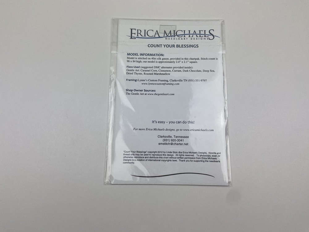 Erica Michaels Count Your Blessings Needlepoint Pattern Stitched On Silk Gauze