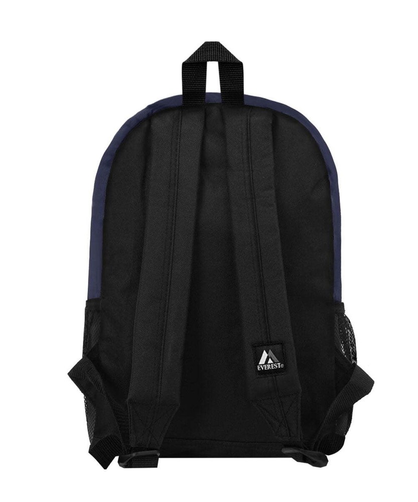 Unisex Casual Backpack with Side Mesh Pocket, Black