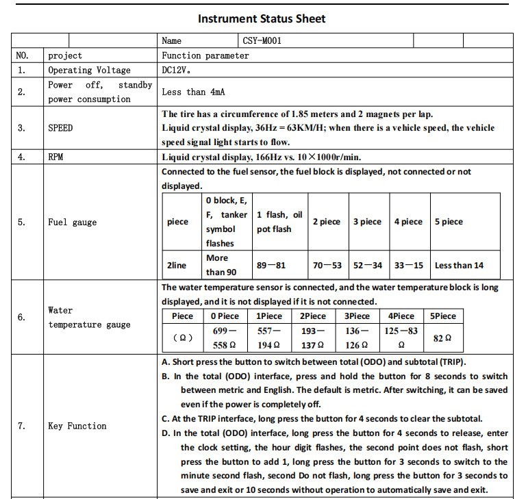 LCD Digital Motorcycle Odometer Speedometer Tachometer KM/H MPH Gauge Universal