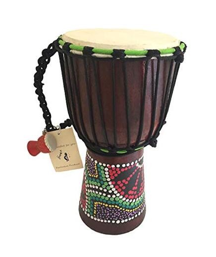 Djembe Drum – African Bongo Congo Style Drum – 12" High Solid 12" High Painted